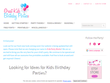 Tablet Screenshot of great-kids-birthday-parties.com